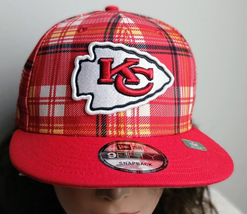 New Era Kansas City Chiefs 9FIFTY Hat 2024 Sideline Plaid Snapback NFL Red NWT